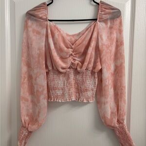 Elegant Pink Ruched Women's Top